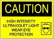 UV caution sign